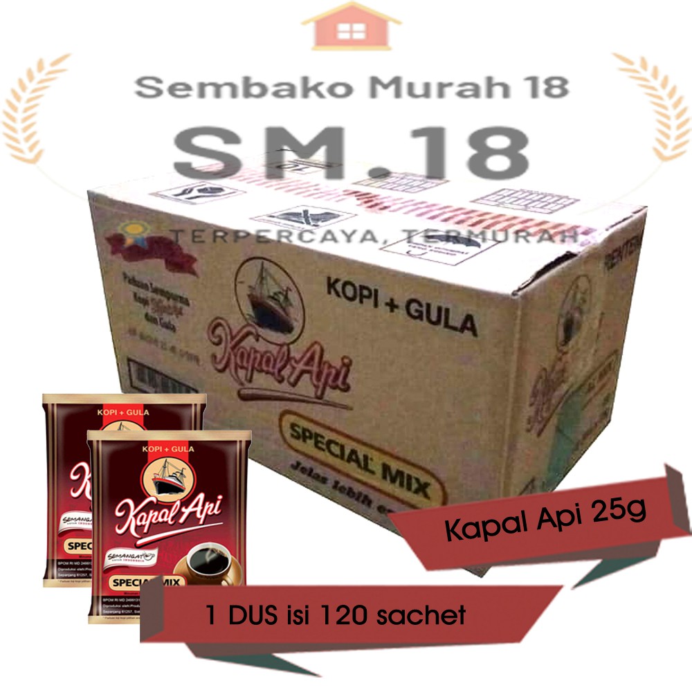 KOPI KAPAL API MIX DUS ISI 120 SACHET - SEMBAKO TERMURAH / COFFEE PER DUS