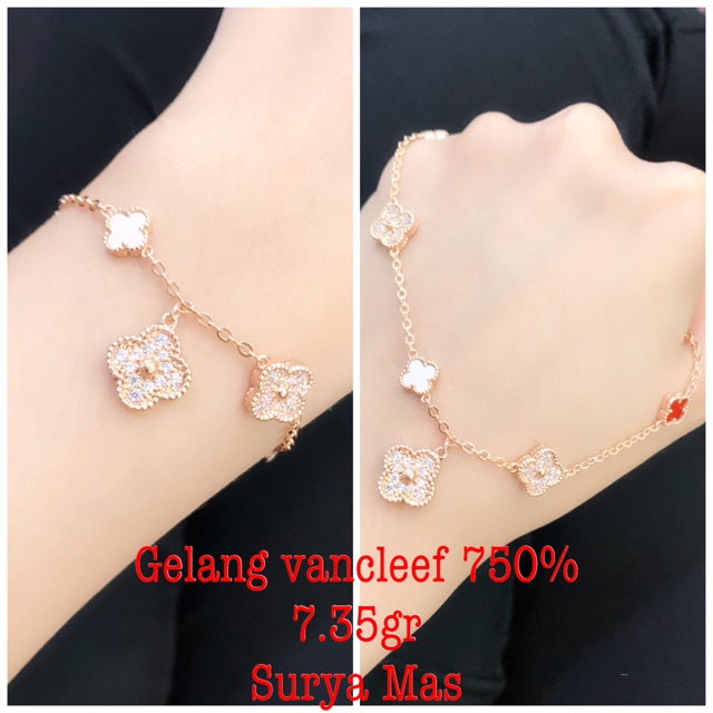 Gelang rantai emas 750%