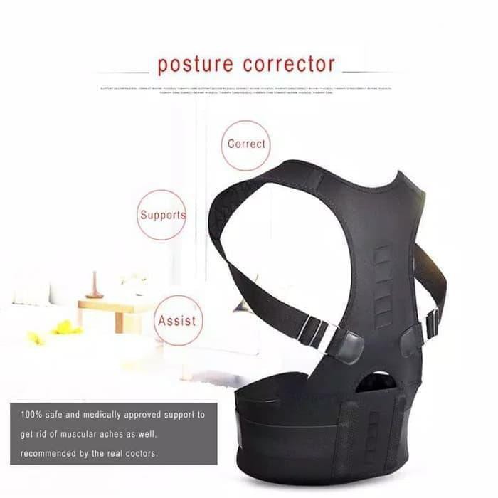 PENEGAK BADAN PENYANGGA PUNGGUNG KORSET PRIA WANITA POSTURE SUPPORT CORECCTOR MAGNETIK ALAT TERAPI