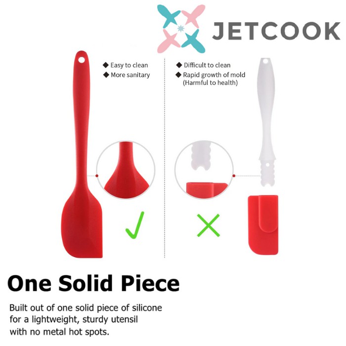 JetCook Peralatan Masak Silikon Cooking BPA Free Kitchen Utensil 10 in 1 Set