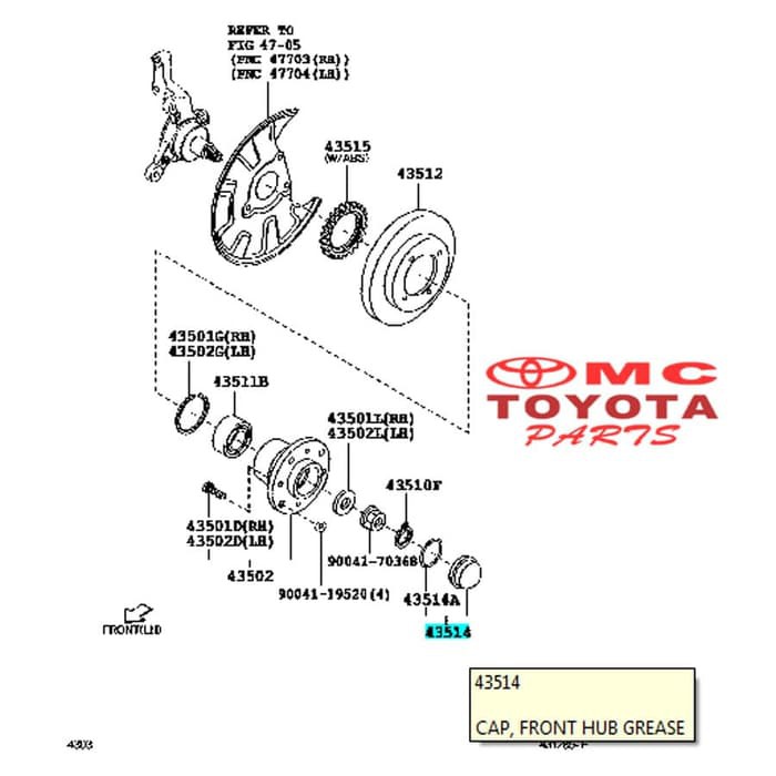 Dop Bearing Gemuk Roda Depan Avanza Xenia Old 43514-BZ010