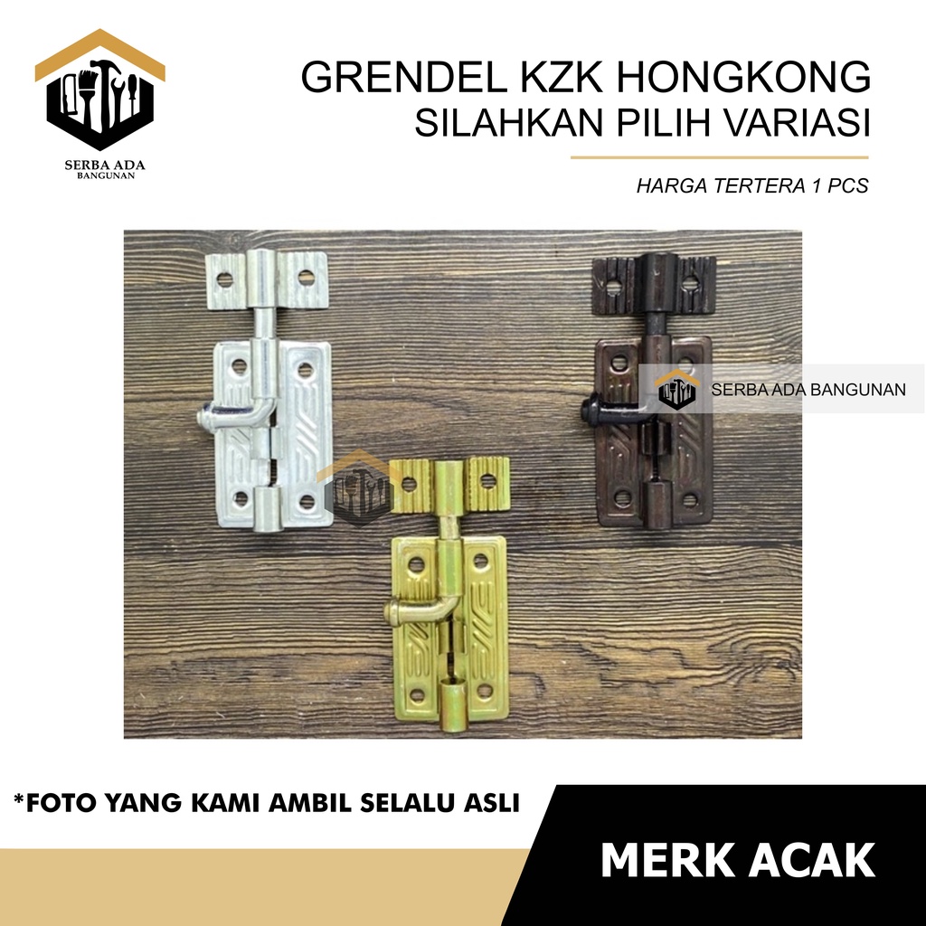 Grendel Hongkong - Grendel KZK Mini 2 - Kunci Selot Pintu - Grendel Lemari - Kunci Slot - Kunci Grendel HK