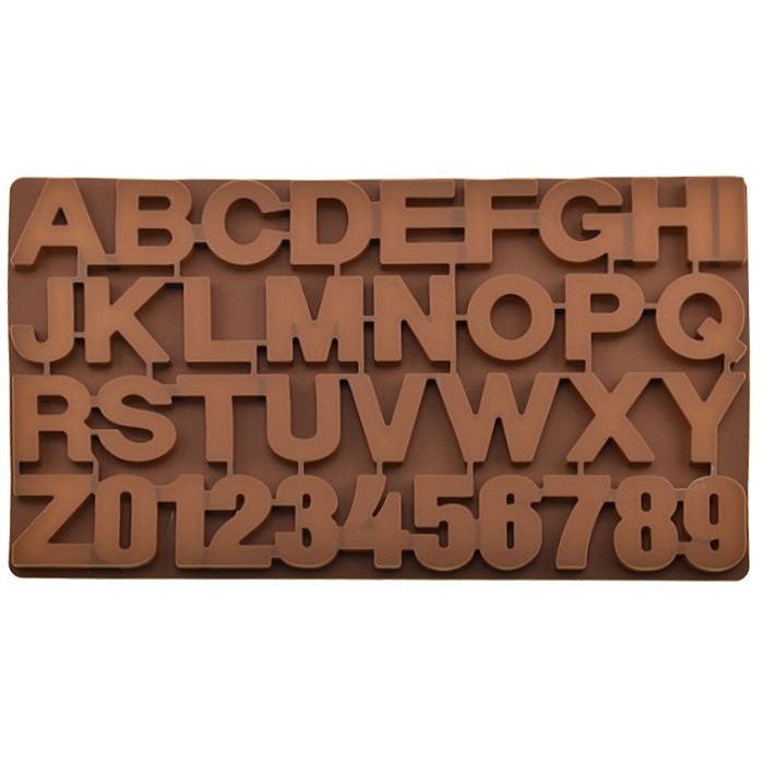 Cetakan Silicone Abjad ABCD puding es silikon alphabet Mold