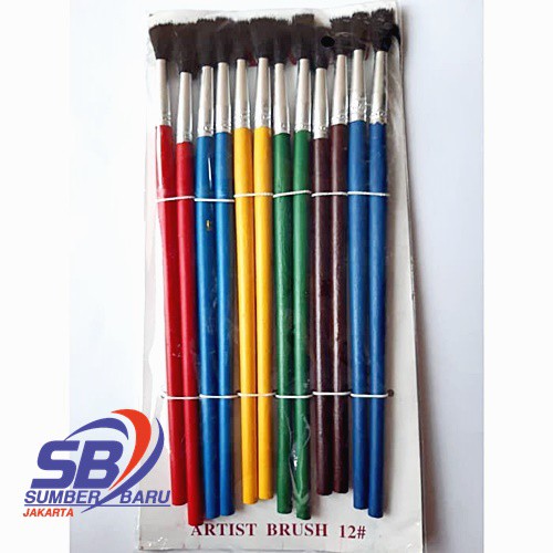 

Brush / Kuas Cat Air WARNA / Cat Minyak / Lukis GAMBAR Acrylic NO 12 Good Quality SBJ
