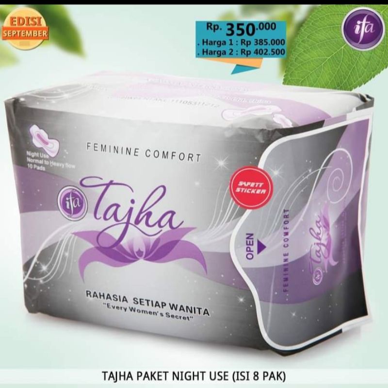 Pembalut herbal Ifa Tajha NightUse Pembalut wanita