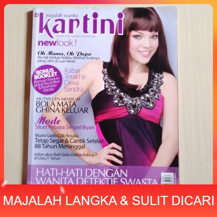 Majalah KARTINI No.2239 Mar 2009 DEWI SANDRA Langka