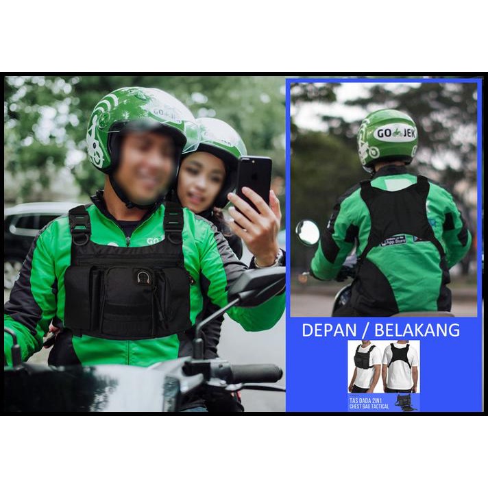 Tas Ojol Dan Kurir Untuk Ojek Online Gojek Dan Grab Model Rompi Dada