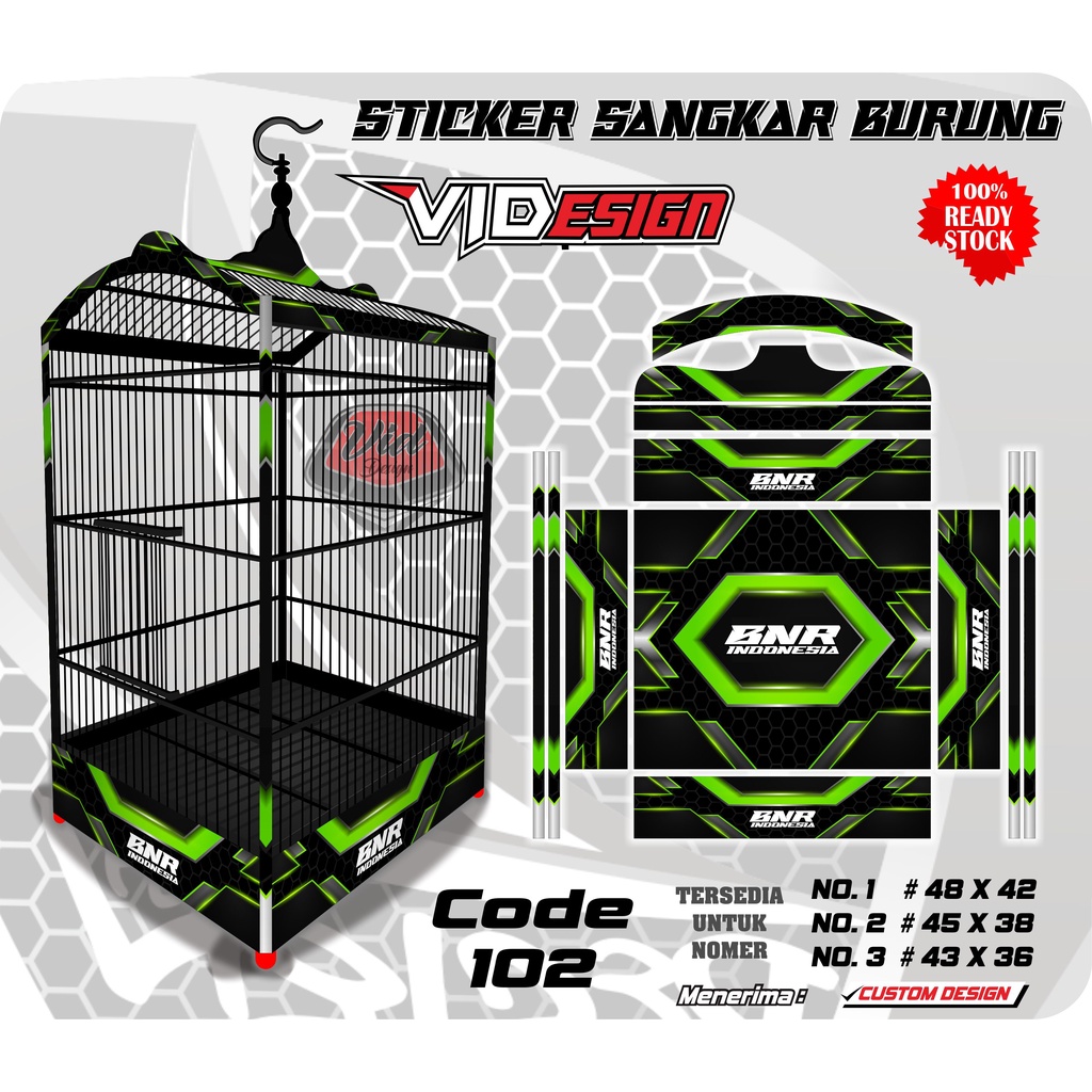 STIKER KANDANG KOTAK DECAL SANGKAR BURUNG BNR  NO 1 2 3