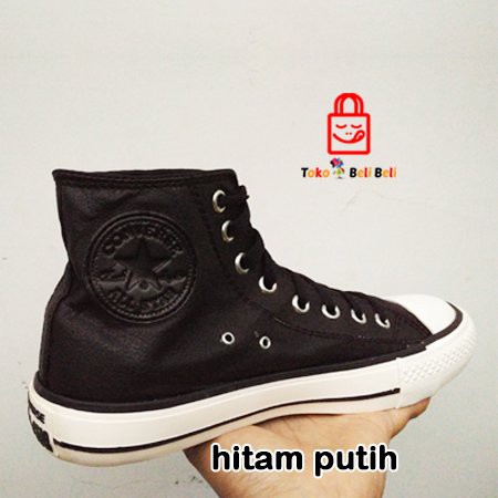 Baru converse high kulit sintetis hitam putih. sepatu sneakers pria. sepatu pria sneakers. sepatu