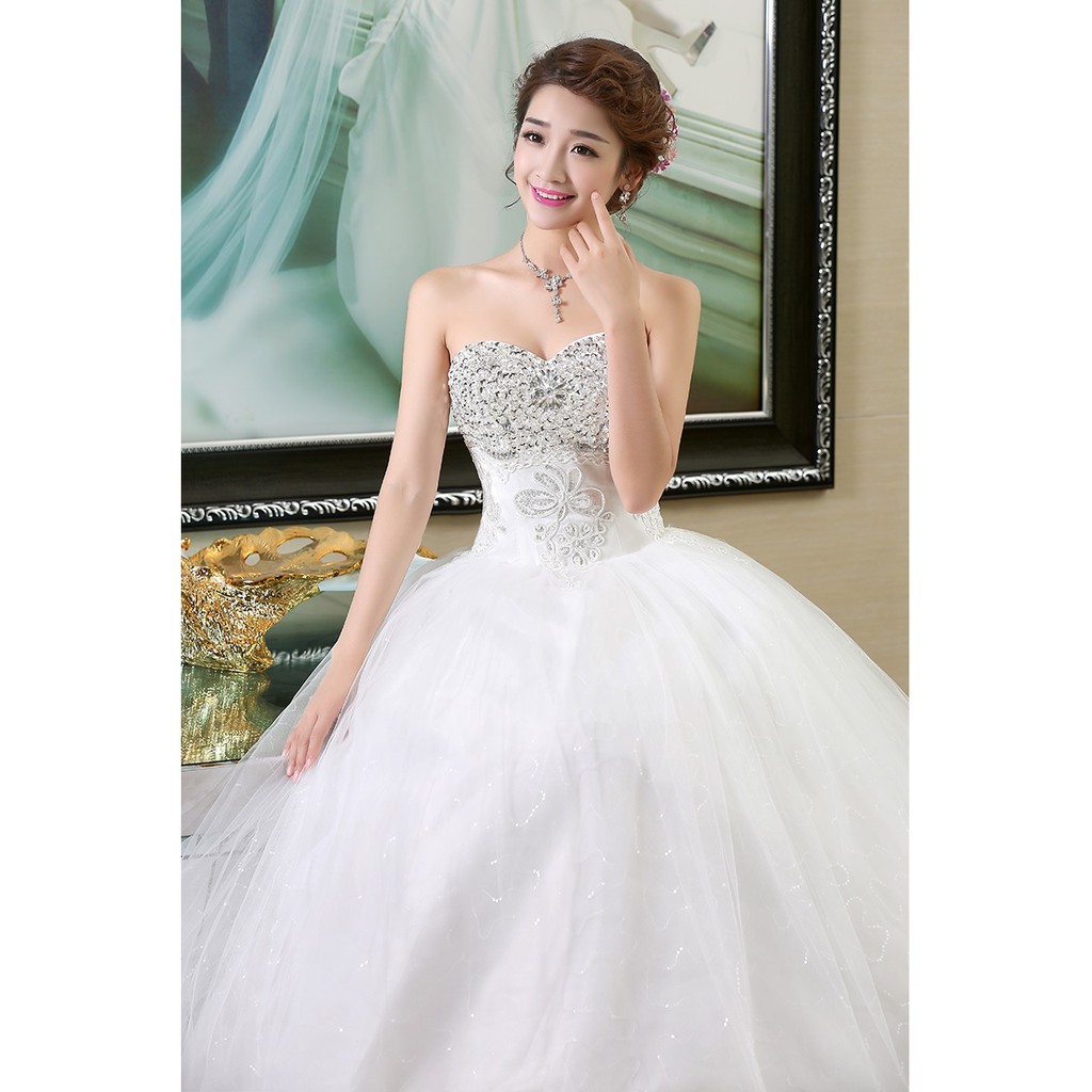 1612003 Putih Gaun Pengantin Baju Pengantin Wedding Gown 1612003 Putih Gaun Pengantin Baju Pengantin Wedding Gown