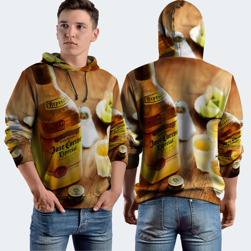 Jaket Hoodie Fullprint Jose Cuervo Especial Bahan Polyester Jersey
