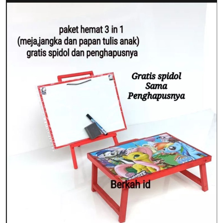 

set belajar anak 3in 1(meja,papan tulis,dan penyangga) free spidol dan penghapus