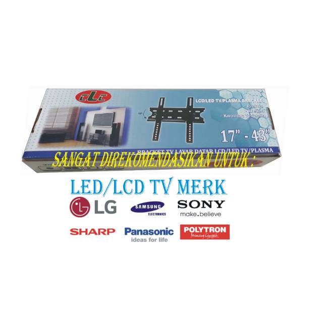 Bracket Tv Lcd Led Untuk Merk Sharp Samsung Lg Panasonic Dll Untuk Ukuran Tv 17 43 Inch Shopee Indonesia