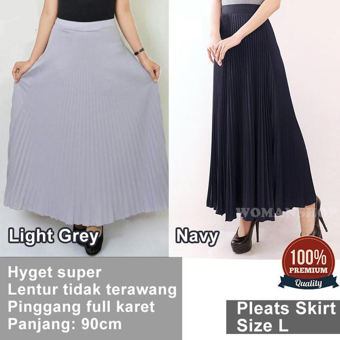 Rok Plisket Payung Polos Rok Panjang Wanita Cantik Rok Bawahan Wanita