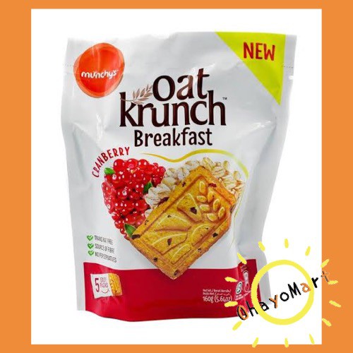 BARU!! Oat Krunch Breakfast Cranberry / Munchys Oat Krunch 160grm