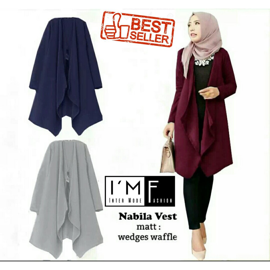 IMF NABILA VEST Size XL 3 Warna Baju Luaran  Busana 