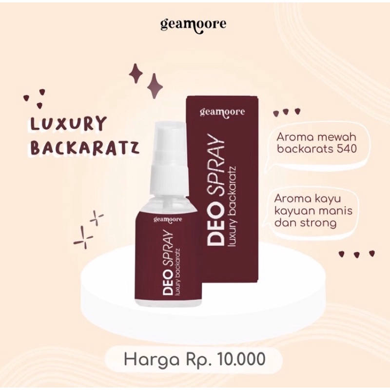 DEO SPRAY GEAMOORE DEO SPRAY Backaratz | Luxury backaratz 30ml | black classic | deodorant spray | d