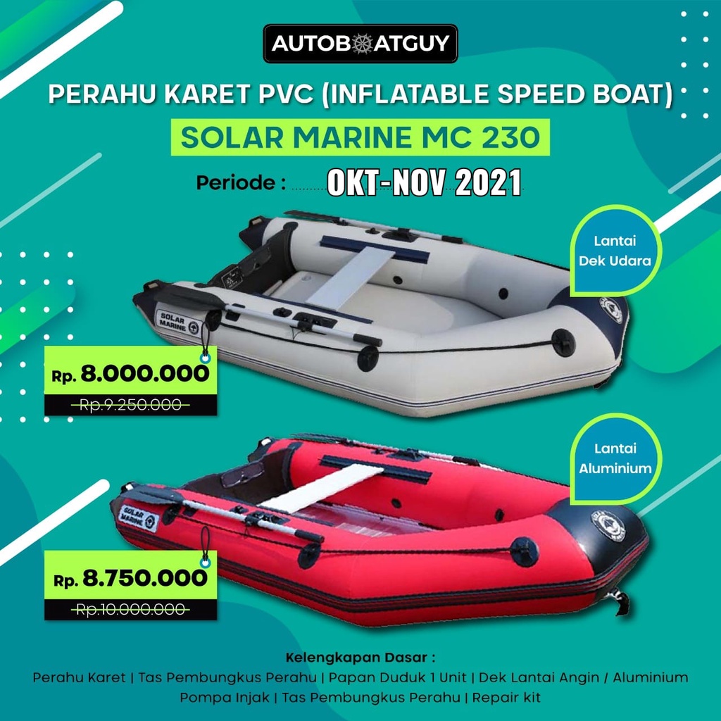 Perahu Karet PVC Mancing INFLATABLE SPEED BOAT Solar Marine 230-270-300-330