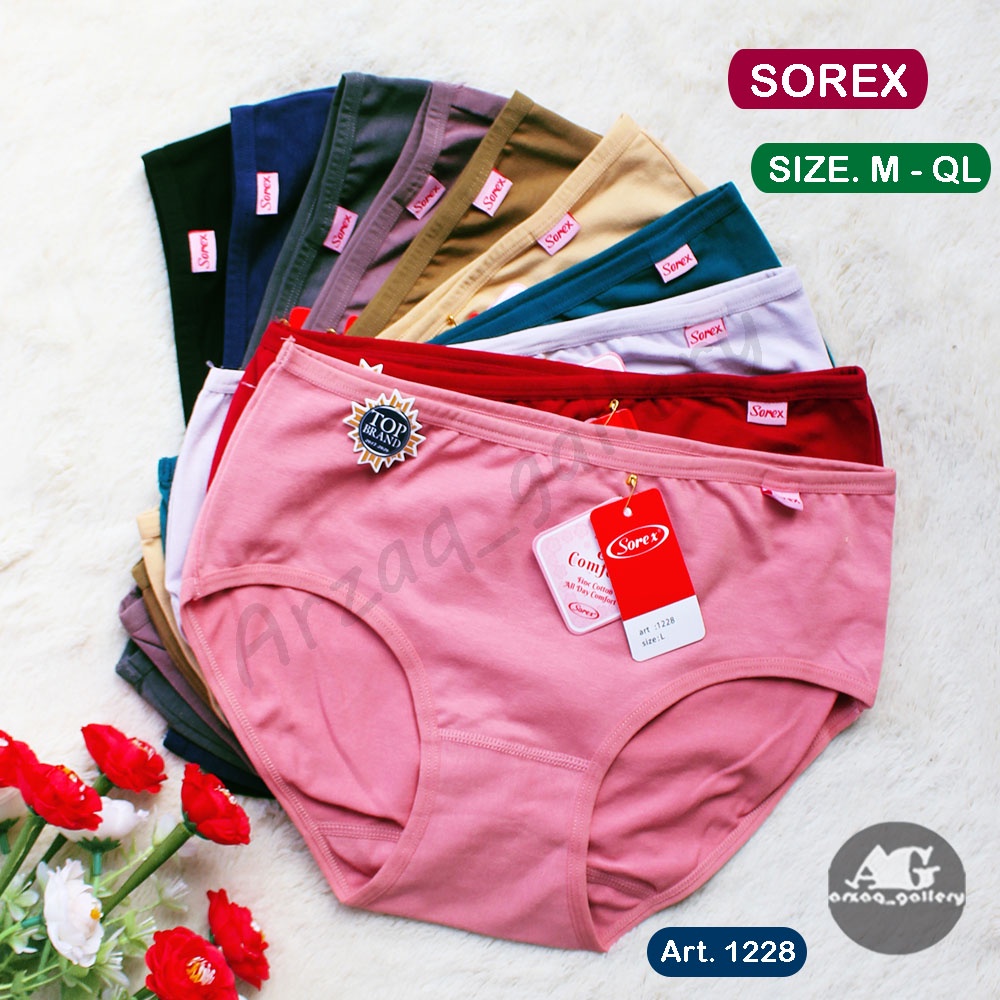 3pc --- Sorex art. 1228 | Celana Dalam Basic Wanita / CD Midi  Katun Soft &amp; Comfort