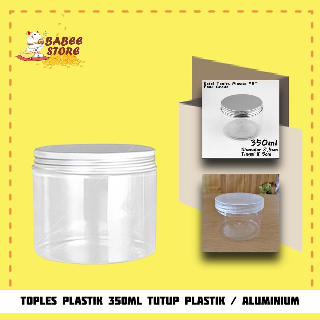 Jual Toples Tabung 350ml Kue Kering Bumbu Toples Plastik Bening Tutup Plastik Dan Aluminium 0054