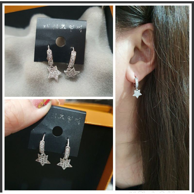 Anting Silver925 Premium Quality Anti karat anti alergi Earring Starling Silver mata kilau 8827