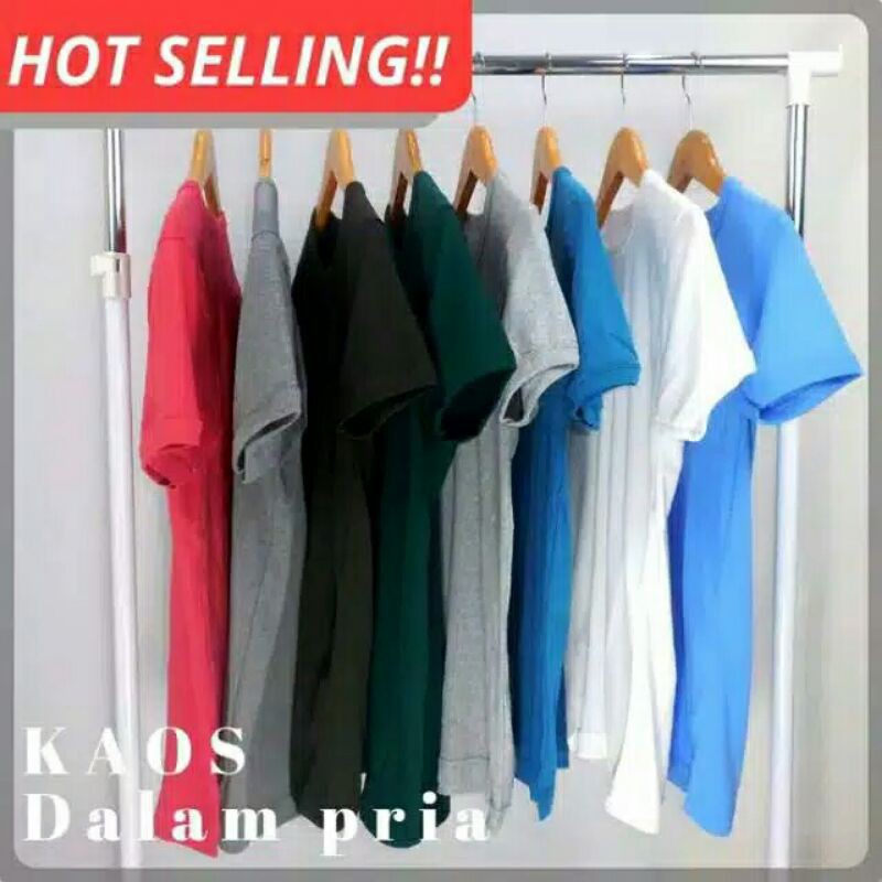 KAOS POLOS SHIRT PRIA/KAOS OBLONG PRIA/KAOS DALAMAN PRIA Baju Kaos Oblong Cotton Combed premium