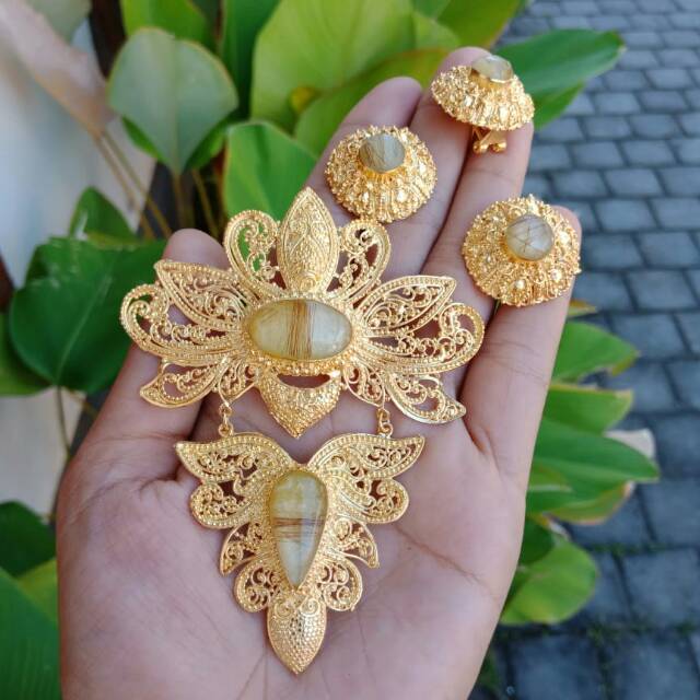 Set Bros Kebaya Bali Tumpangif Anggrek