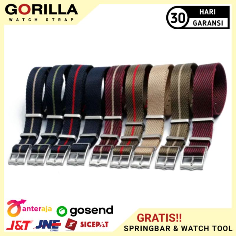Tali Jam Tangan Nato Strap New Premium Nylon Fabric Adjustable Woven Tudor 20mn 22mm
