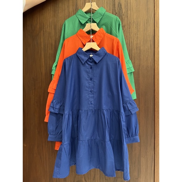 Atasan Katun Poplin / TNS 032 /Tunik Dress wanita