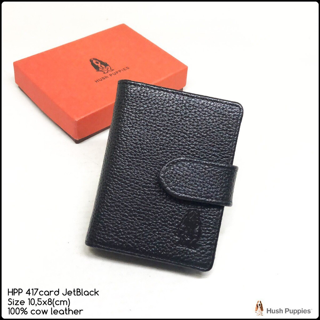 DOMPET KARTU KULIT CARD WALLET HUSH PUPPIES 417 JET BLACK HITAM