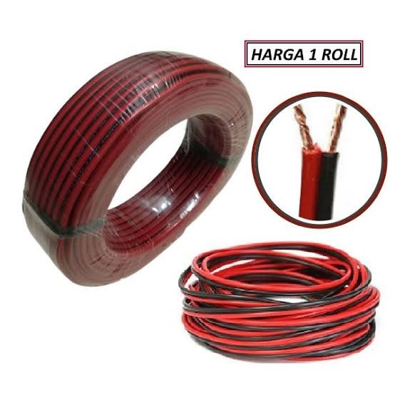 Kabel Listrik NYZ hitam merah TUKUIKI 2x23 Kabel Audio Serabut 100Y