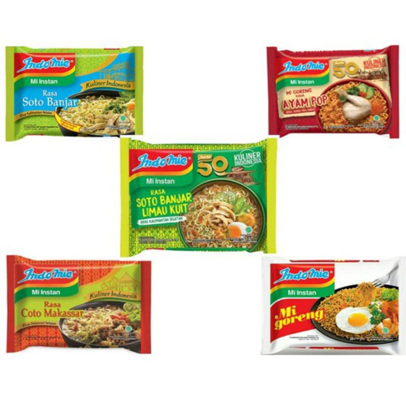 

INDOMIE COTO MAKASSAR, INDOMIE SOTO BANJAR LIMAU KUIT, INDOMIE AYAM POP, INDOMIE SOTO BANJAR & INDOMIE GORENG