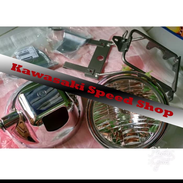 lampu bulat ninja ss full set breket original kawasaki