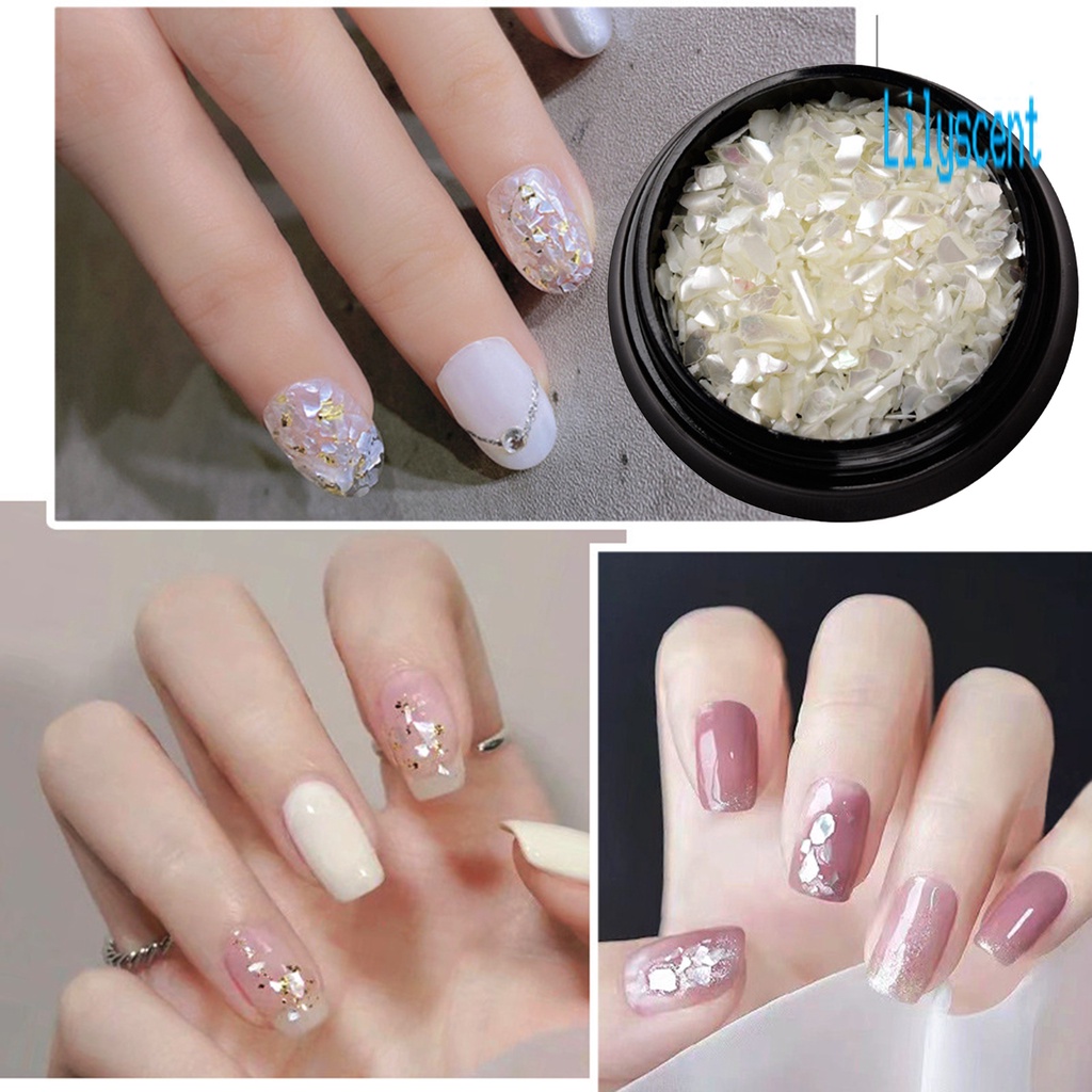 Lily 1 Kotak Kulit Kerang Alami Untuk Dekorasi Nail Art / Manicure / Fotografi