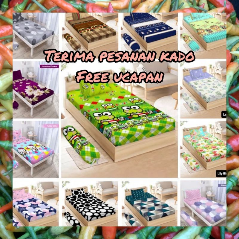 Vito Sprei 120x200 Single Size Grey Leaf Gucci Hello Kitty Jasmine Flower Jungle Land Kenzo Keroppi 