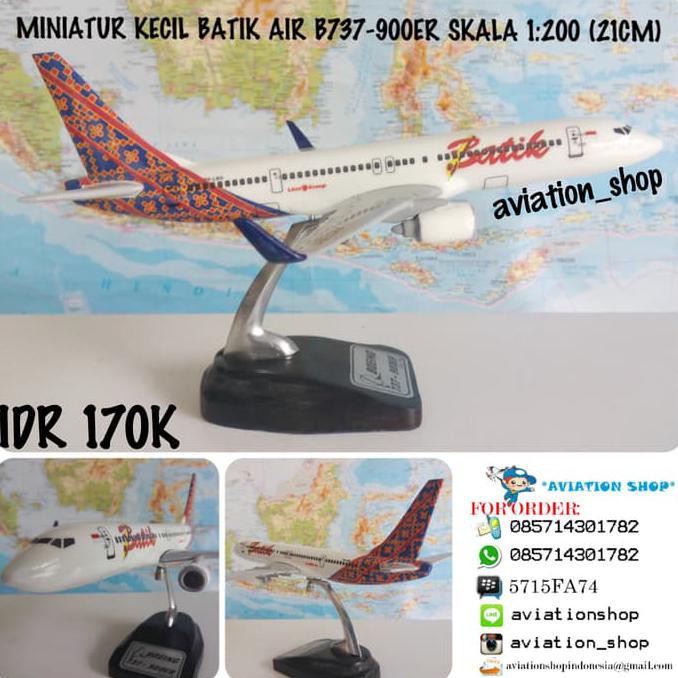 M963- Miniatur Pesawat Diecast Batik Air Boeing 737-900Er Skala 1:200 (21Cm)