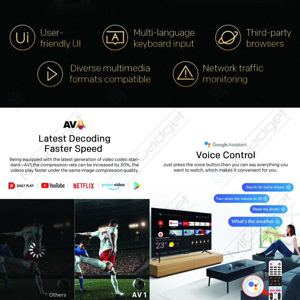 Coocaa 65S6G Pro 65 Inch 4K HDR Android TV 10 2GB RAM 32GB Storage