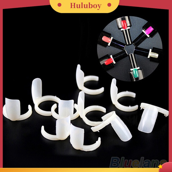 Huluboy Huluboy♡ 50pcs Kuku Palsu Bentuk Cincin Untuk Display Warna Kutek UV Gel