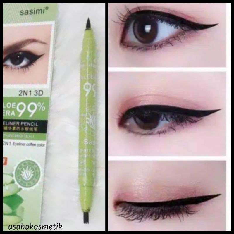 PROMO H/PERPCS  EYELINER SASIMI 99%ALOEVERA 2IN1 3D No. 090