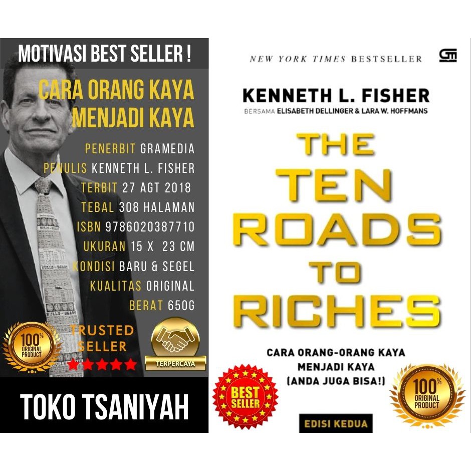 Buku Motivasi Best Seller The Ten Roads To Riches Cara Orang Kaya Menjadi Kaya Kenneth L Fisher Shopee Indonesia