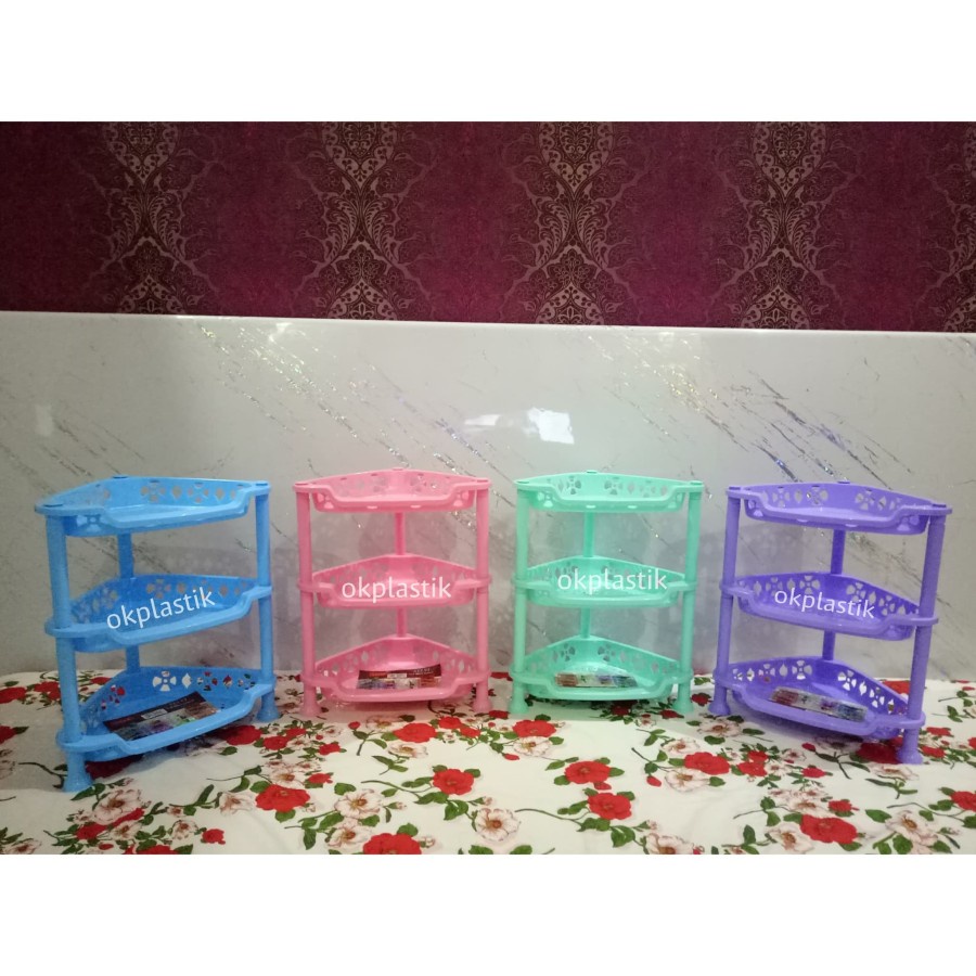 Rak Sudut Plastik Serbaguna 3 Susun / Rak Selvi Viola 3 Tingkat Mini Viola