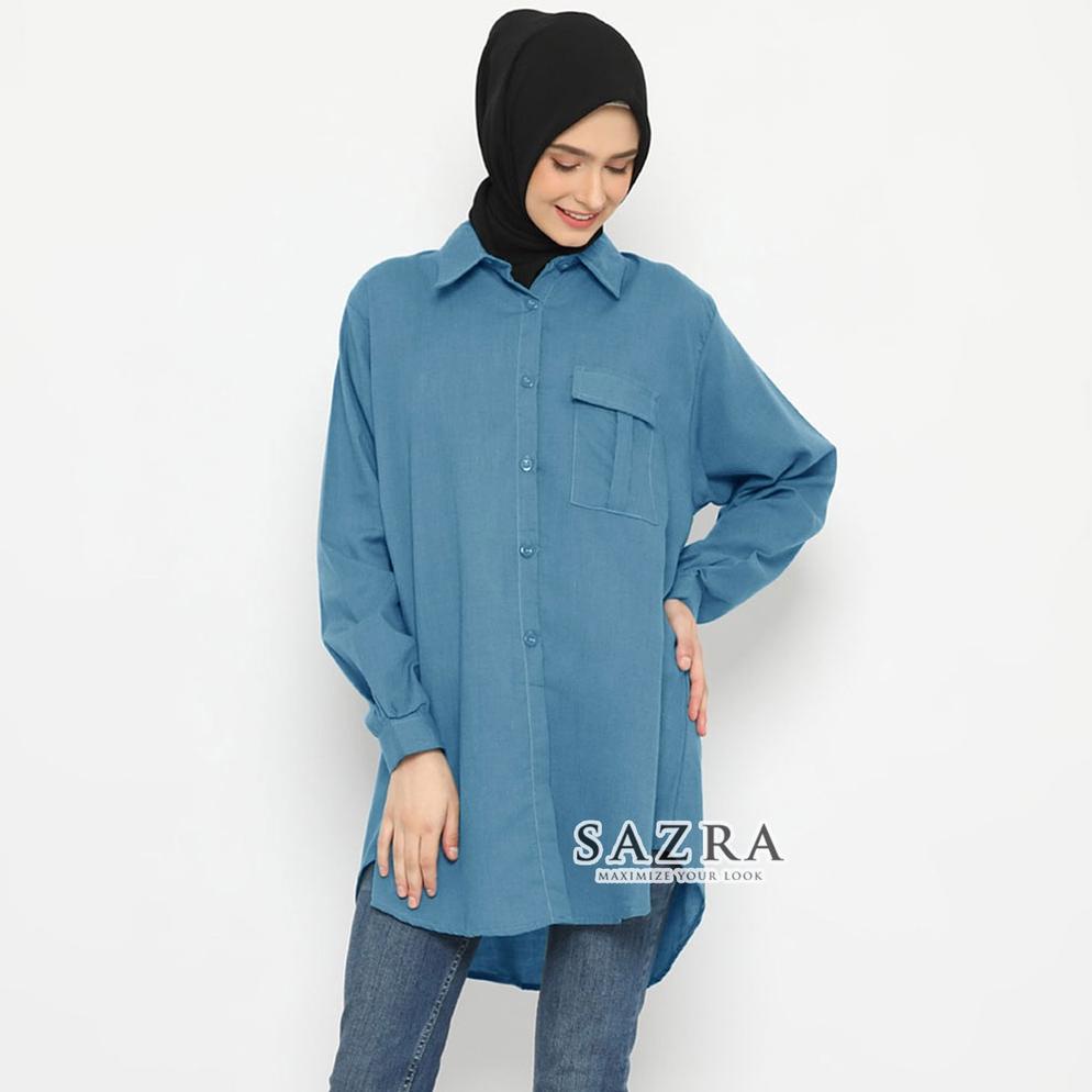 L XXL 5L Kemeja Wanita Supernova Oversize Lengan Panjang Ukuran Jumbo Bigsize LD 100 120 140 Origina