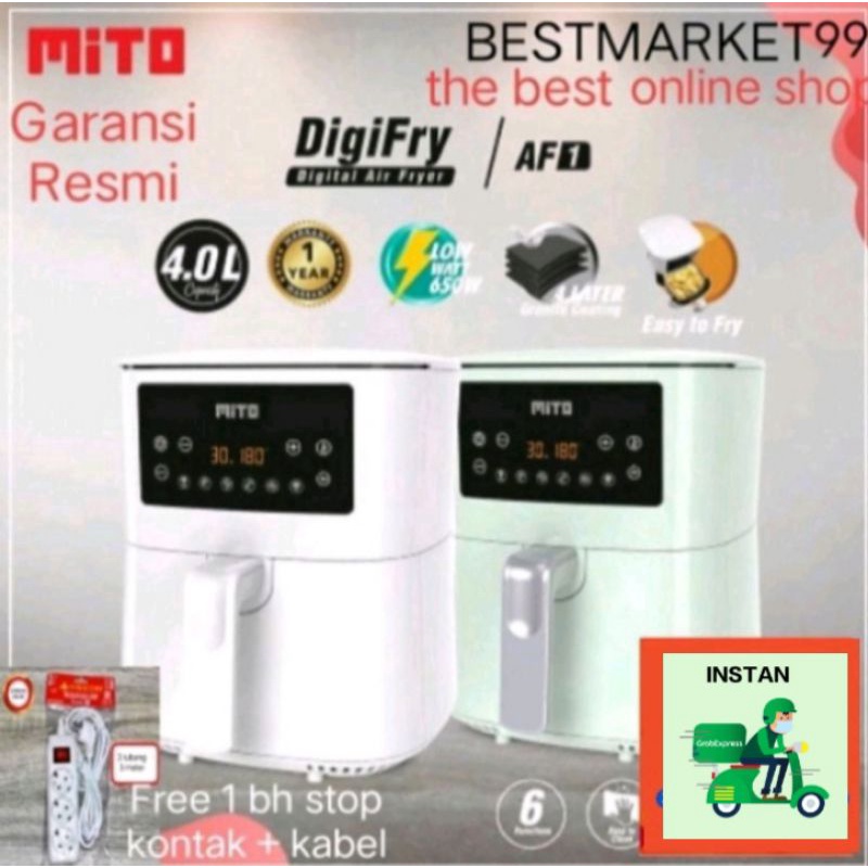 MITO AF 1 Digital Air Fryer AF1 4 ltr Low Watt Promo 11.11 Free Paking Aman Buble+ dobel karton