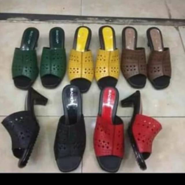 Sandal Pesta Wanita/Merek Bader/Kulit Asli/Sandal Import wanita/Hak Tinggi 5 cm