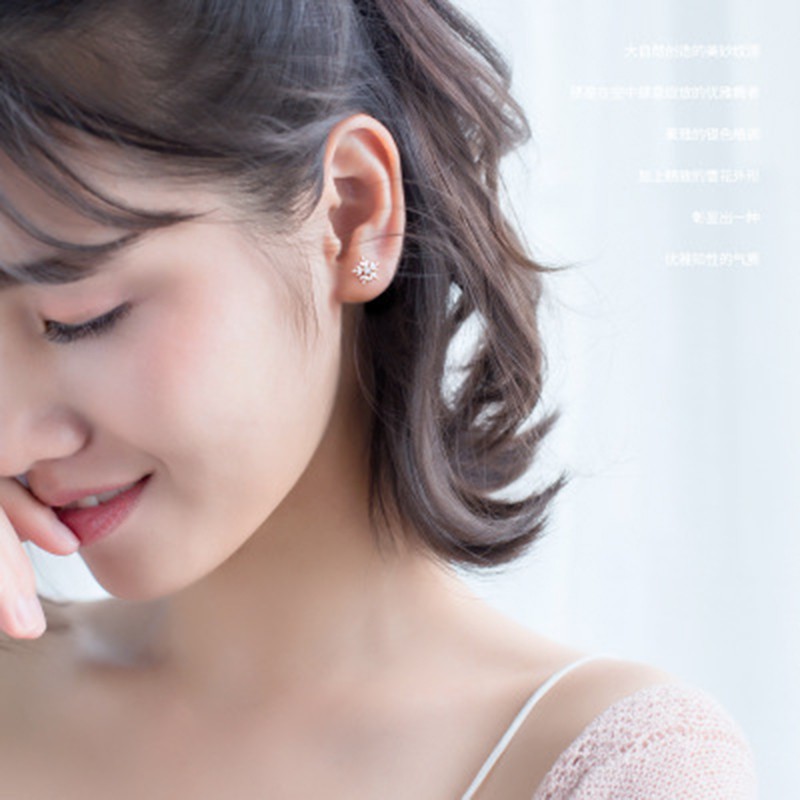 925 anting perak sterling anting-anting wanita dengan perhiasan fashion berlian