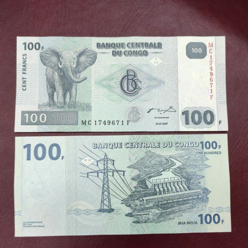 UANG ASING CONGO 100 FRANCS