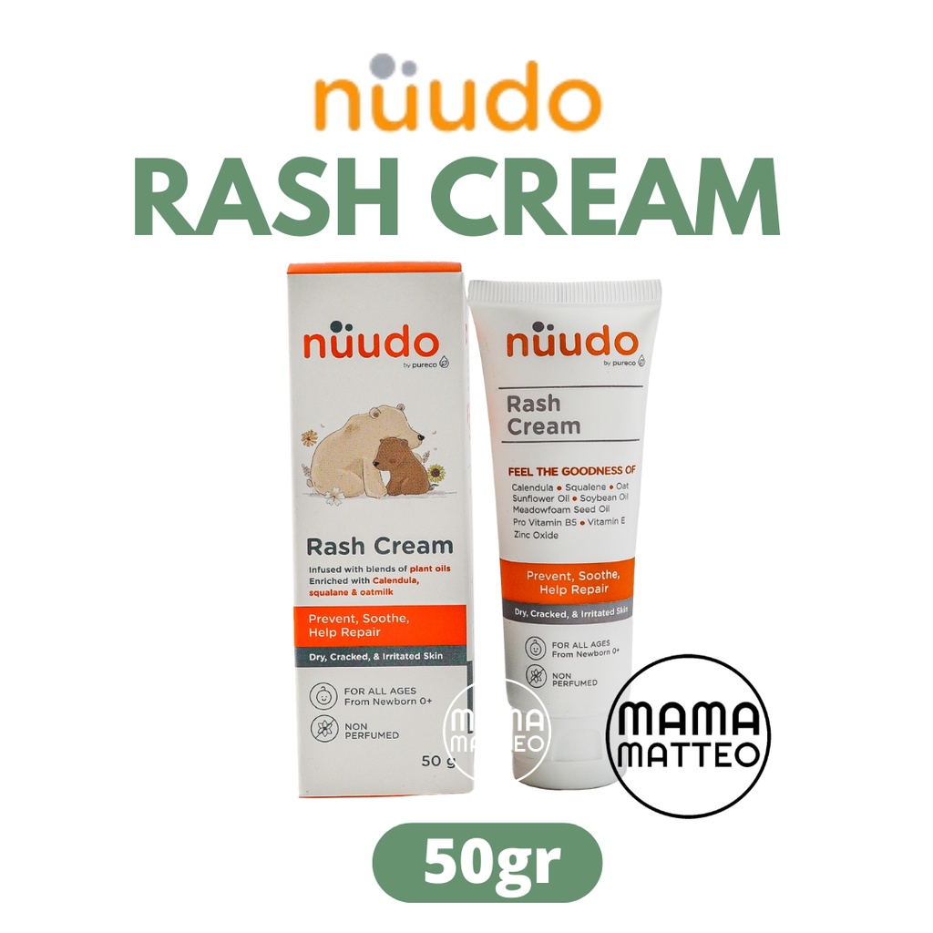 NUUDO Rash Cream 50gr / Krim Ruam Kulit / Menenangkan Kulit Iritasi Diaper / Kulit Sensitif Bayi &amp; Anak / BANDUNG