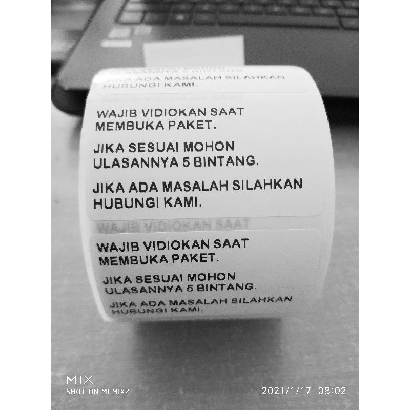 LABEL UNBOXING, KERTAS UNBOXING, STICKER UNBOXING, STIKER UNBOXING, 55 x 30mm