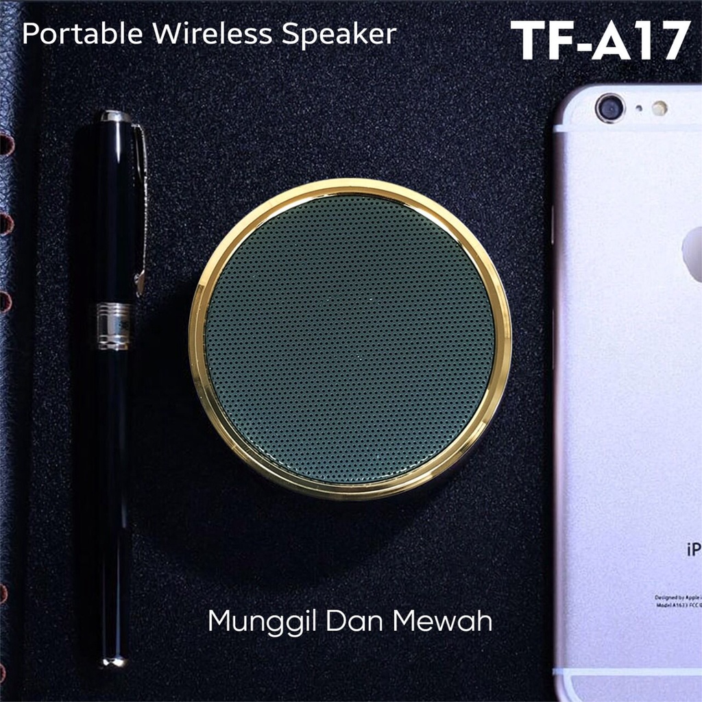 Speaker Bluetooh Mini A17 Wireless Portable Simplicity Series Material Aluminium Alloy ring + Abs Plastic Type TF-A17