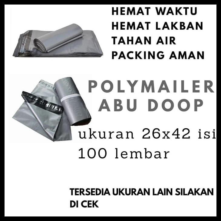 

Kualitas Terbaik 26X42 Kantong Plastik Polymailer Warna Abu Doop Amplop Packing Online